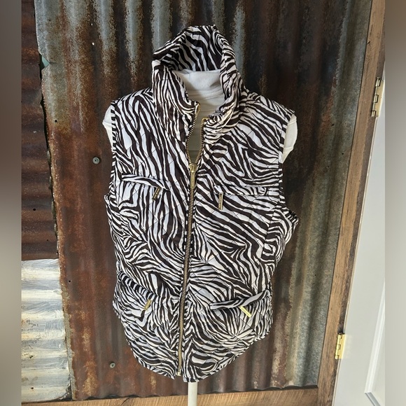 Michael Kors Zebra print puffer Vest-Women’s medium - Picture 2 of 6